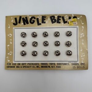 Vintage “Jingle Bells” Pack — 15 Metal Bells on Card, Criterion Bell Co., USA